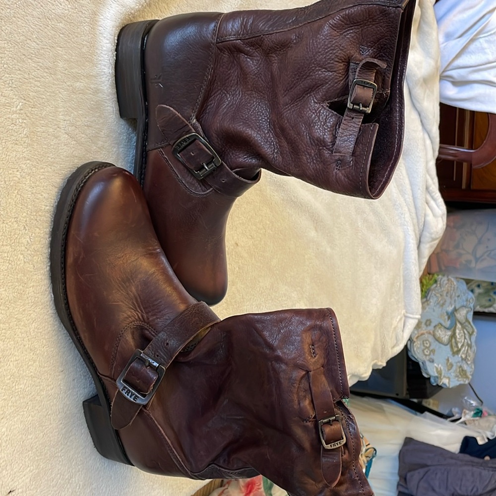 Frye leather short boots, size 10B.